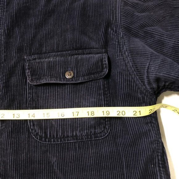 Corduroy Men's  Navy Long Sleeve Flannel Lined Button Shirt Jacket Medium - Picture 11 of 15
